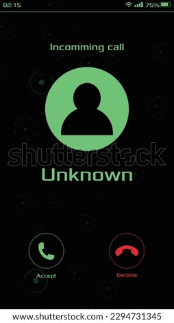 hud of phone with a call in progress. modern and in the world of hacking and security.