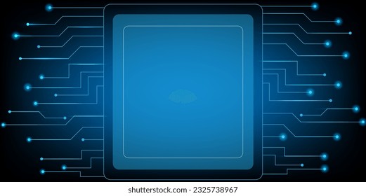 HUD rectangle circuit board futuristic background vector for technology and finance concept and education for future