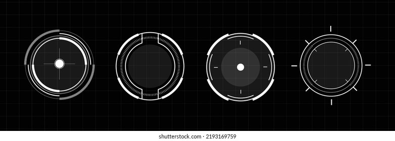 Hud round frames aim y paneles de control objetivo interfaz digital de sci fi