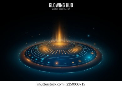 HUD round with light effect. Modern technological elements. Futuristic sci-fi portal. Vector illustration. EPS 10