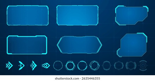 HUD Sci-fi futuristic or cyber punk element blue vector illustration