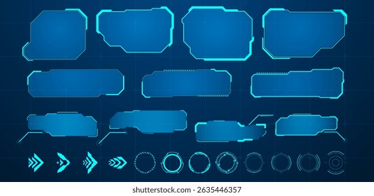 HUD Sci-fi futuristic or cyber punk element blue vector illustration