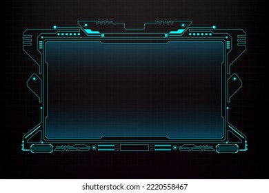 HUD Sci-Fi Futuristic User Interface Screen For Text Information. Technology Virtual Reality View Display Element Vector.
