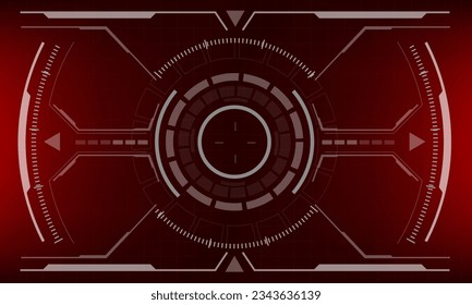 HUD sci-fi-Schnittstelle roten Bildschirm-Ansicht Design virtuelle Realität futuristische Technologie Display Vektorgrafik.
