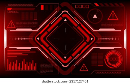 HUD interfaz de ciencia ficción pantalla de advertencia de peligro diseño realidad virtual tecnología futurista pantalla de ilustración vectorial. 