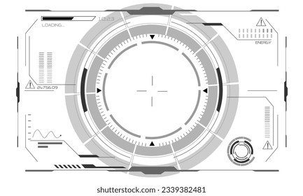 HUD sci-fi interface screen monochrome view design virtual reality futuristic technology display vector	illustration. 