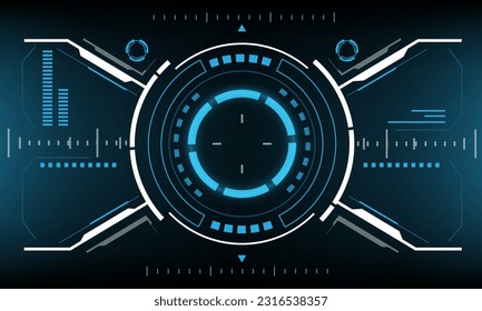HUD interfaz de ciencia-ficción pantalla de diseño realidad virtual tecnología futurista pantalla de ilustración vectorial. 