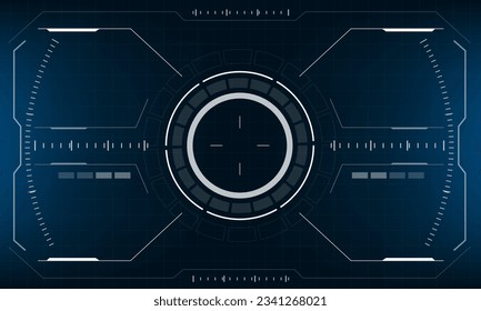 HUD sci-fi interface screen view design virtual reality futuristic technology display vector illustration.