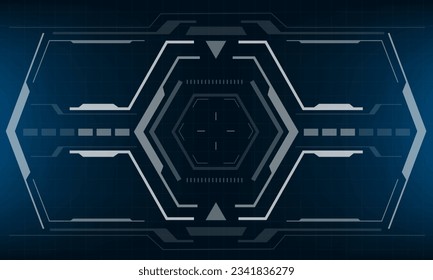 HUD sci-fi interface screen view design virtual reality futuristic technology display vector illustration.
