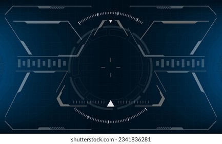 HUD sci-fi interface screen view design virtual reality futuristic technology display vector illustration.
