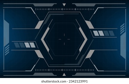 HUD sci-fi interface screen view design virtual reality futuristic technology display vector illustration.
