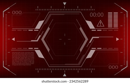 HUD interfaz de ciencia-ficción pantalla pantalla de diseño de peligro rojo realidad virtual tecnología futurista ilustración vectorial.
