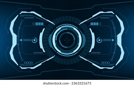 HUD interfaz de ciencia-ficción pantalla vista diseño geométrico azul realidad virtual tecnología futurista creativa pantalla ilustración vectorial.