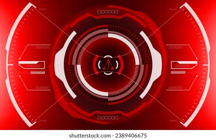 HUD sci-fi interface screen view geometric on red design virtual reality futuristic technology creative display vector	illustration.