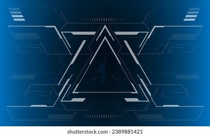 HUD sci-fi interface screen view blue design virtual reality futuristic technology display vector illustration.