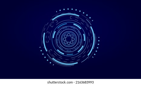HUD Sci-fi Neon Futuristic Display Vector Illustration. Virtual Reality Technology. Cyberspace Innovation. 