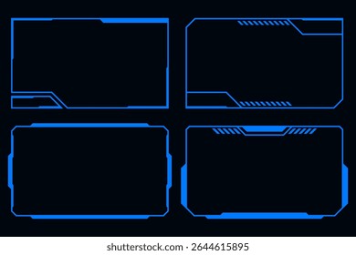 HUD screen futuristic digital interface contol panel blue frame technology
