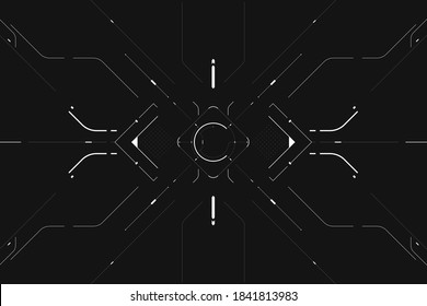 HUD screen sci fi cyber black and white background