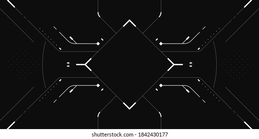 HUD screen sci fi cyber black and white background