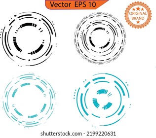 HUD set for business, user interface elements. Abstract virtual graphic touch user interface. Vector icon set technology circle design.
