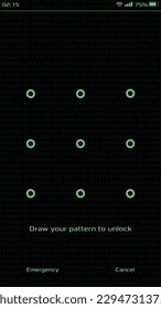 HUD del número de smartphone a la identificación. tema de control de acceso con Dibujar el patrón a conectar.