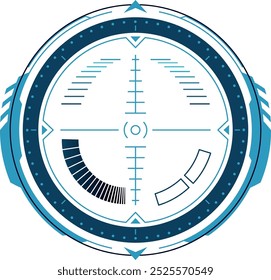 Hud target. Tech interface ui aim circle isolated on white background