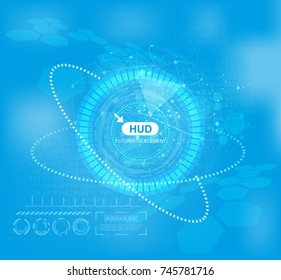 Hud tech background vector. Futuristic template for scientific design