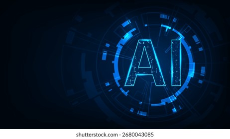HUD technology background artificial internet digital tech circle with line circuit futuristic concept