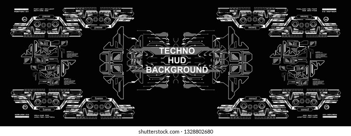 HUD technology background, digital background, 3D technology interface. HUD techno background