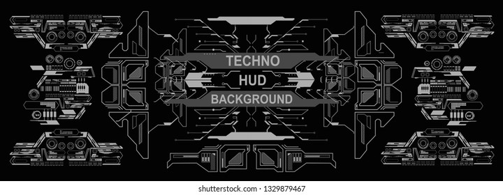 HUD technology background, digital background, 3D technology interface. HUD techno background