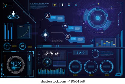 hud technology innovation screen interface template and elements design background