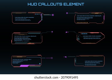 HUD Title Creative Callouts Digital Technology Scifi Element Vector.