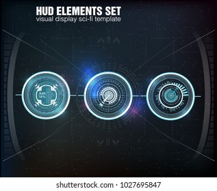 HUD UI. Abstract virtual graphic touch user interface. Infographic. Vector science abstract.  Vector illustration. Futuristic user interface.Graphic display control.