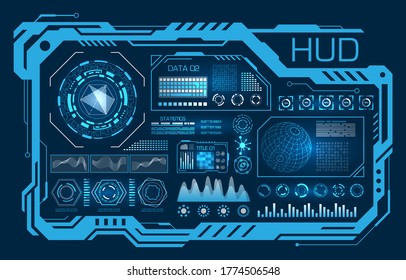 HUD UI for Business App. Futuristic User Interface HUD and Infographic Elements