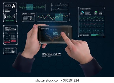 HUD UI for business app. Futuristic user interface HUD and Infographic elements. Abstract virtual graphic touch user interface. UI hud infographic interface screen monitor radar set web elements