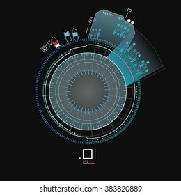 HUD UI for business app. Futuristic user interface HUD and Infographic elements.UI hud infographic interface screen monitor radar set web elements.
