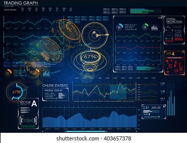 HUD UI for business app. Futuristic user interface HUD and Infographic elements. Abstract virtual graphic touch user interface. UI hud infographic interface screen monitor radar set web elements