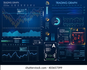 HUD UI for business app. Futuristic user interface HUD and Infographic elements. Abstract virtual graphic touch user interface. UI hud infographic interface screen monitor radar set web elements