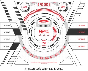 HUD UI for business app. Futuristic user interface HUD and Infographic elements. Abstract virtual graphic touch user interface. UI hud infographic interface screen monitor radar set web elements