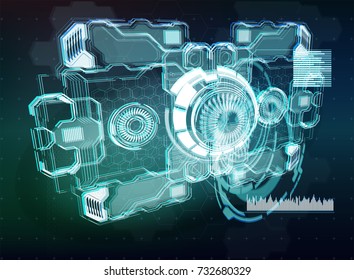 HUD UI for business app. Futuristic user interface HUD and Infographic elements. Abstract virtual graphic touch user interface. UI hud infographic interface screen monitor radar set web elements