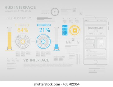 HUD UI element for app. Futuristic user interface. Abstract virtual graphic touch user interface. UI hud infographic interface screen monitor radar. HUD element for motion design