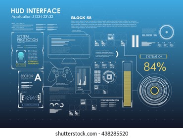 HUD UI element for app. Futuristic user interface. Abstract virtual graphic touch user interface. UI hud infographic interface screen monitor radar. HUD element for motion design