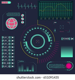 HUD UI element for app. Futuristic user interface. Abstract virtual graphic touch user interface. HUD element for motion design. Vector illustration.