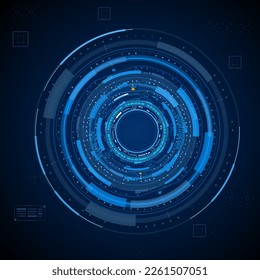 HUD UI futuristic Circle Element Cyberpunk futuristische Konzept Design. Rundes Dashboard-Display für Spiel, Banner, Infografik-Vektorgrafik.