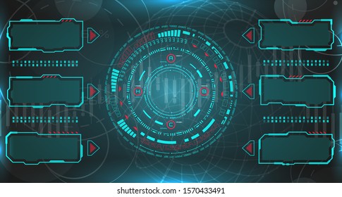 HUD UI Futuristic and Infographic Elements. Technology Background