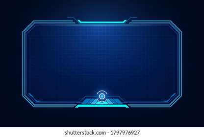 HUD, UI, GUI Futuristic User Interface Screen Elements. High Tech Screen For Video Game. Sci-fi Concept Design. 