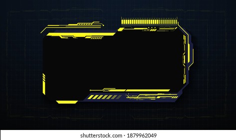 HUD, UI, GUI futuristic User Frame Interface Elemente Set. Hightech-Bildschirm für Videospiel. Sci-fi Konzept Design. Quadratzrahmen blockieren MEND-Schnittstellenelemente. Vektorgrafik