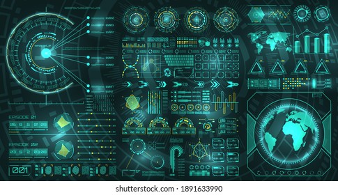 HUD, UI, GUI Futuristic User Interface. Dashboard, Scanning System