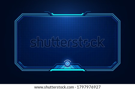 HUD, UI, GUI futuristic user interface screen elements. High tech screen for video game. Sci-fi concept design. 