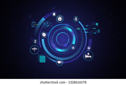 HUD UI interface abstract medical futuristic data info design concept eps 10 vector